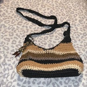 Blank and brown purse/ Beach Bag
